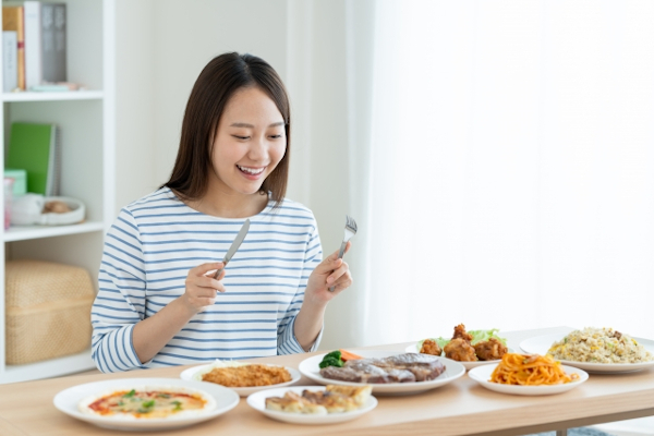 よく食べる女性の夕飯
